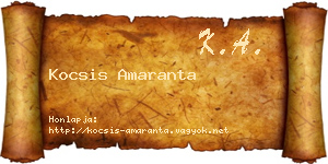 Kocsis Amaranta névjegykártya